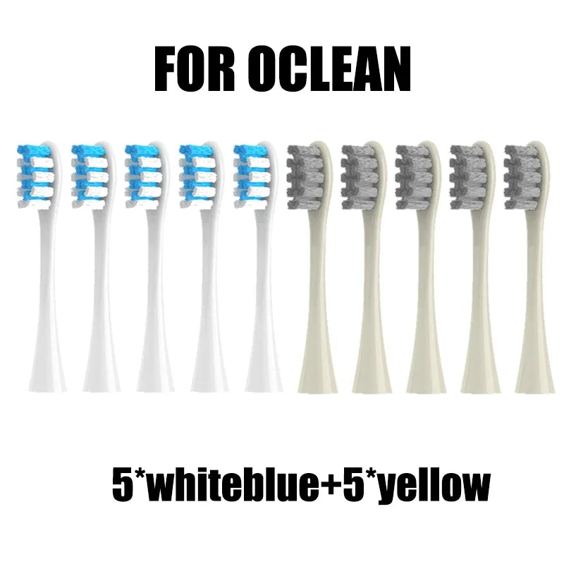 10PCS Replacement Brush Heads for Oclean X PRO/Z1/F1/One/Air 2/SE Soft DuPont Nozzles Vacuum Sealed Packaged