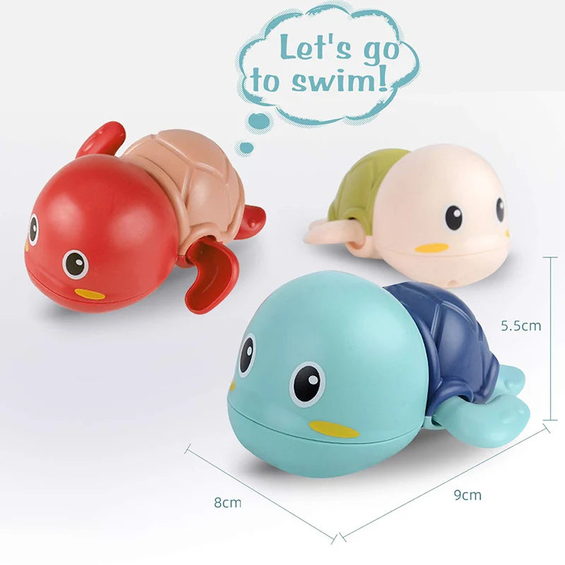 1-6PCS Baby Bath toys water chain clock bath cute swimming turtle toys children's swimming pool beach toys kids bathroom toys