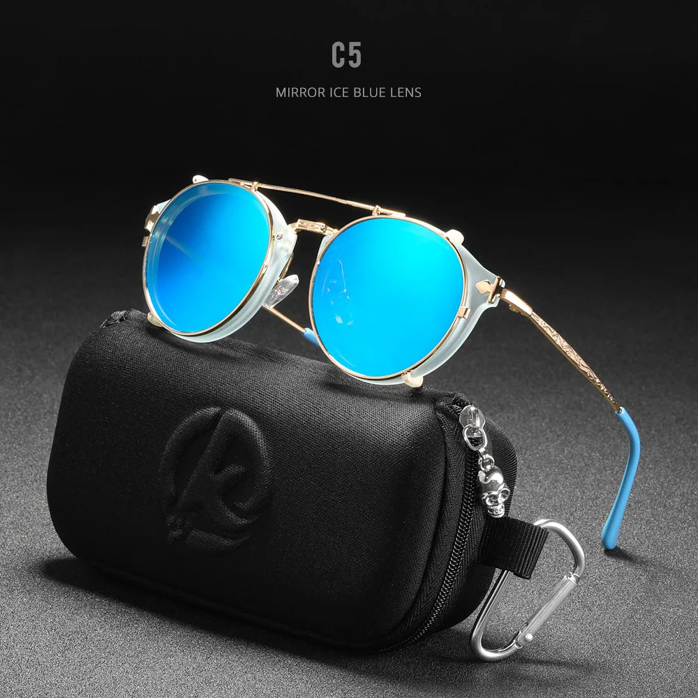 KDEAM Polarized Round Metal Frame Sunglasses for Women Outdoor Driving Fishing Brand Designer Sun Glasses UV Resistant Eyewear