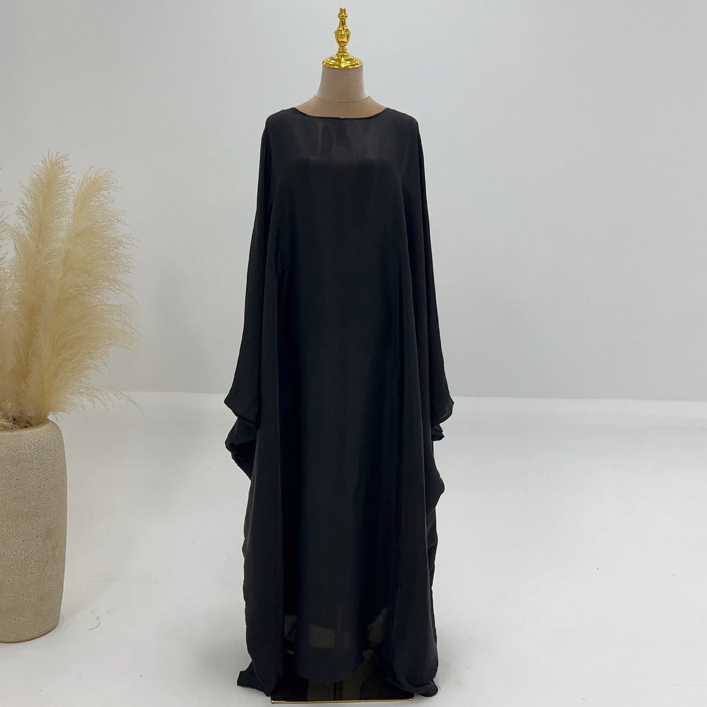 20 Colors Summer Butterfly Batwing Satin Shiny Abaya Dubai Luxury Islam Muslim Maxi Kaftan Dress Kebaya AbayasWomen Vestidos