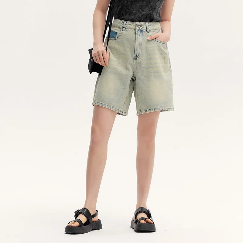 Semir Denim Shorts Women Cool Trendy Bermuda Shorts Street Style 2024 Summer New Body-Flattering Straight-Leg Versatile Pants