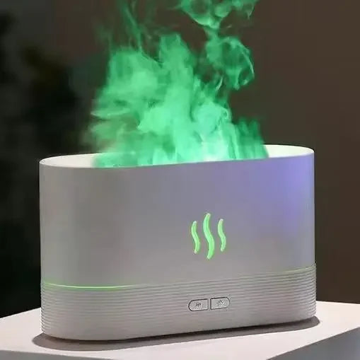 LED Lighting Ultrasonic Air Humidifier Colorful Flame Fragrance Essential Oil Lamp Perfume Simulation