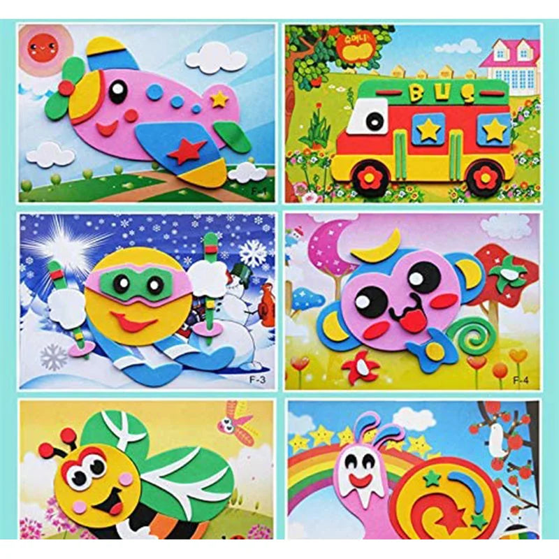 20PCS 3D EVA Foam Sticker Puzzle DIY Game Cartoon Animal Early Learning Education Toys for Children Birthday Gift Multi-patterns