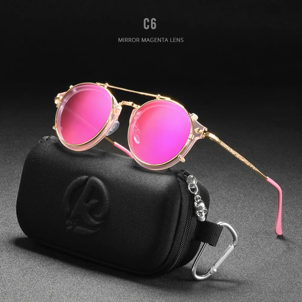 KDEAM Polarized Round Metal Frame Sunglasses for Women Outdoor Driving Fishing Brand Designer Sun Glasses UV Resistant Eyewear