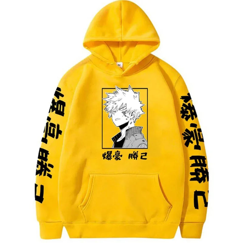 Anime Figure My Hero Academia Katsuki Bakugo Hoodies Men's Women Japanese Style Anime Sweatshirt Funny Harajuku Casual Pullovers