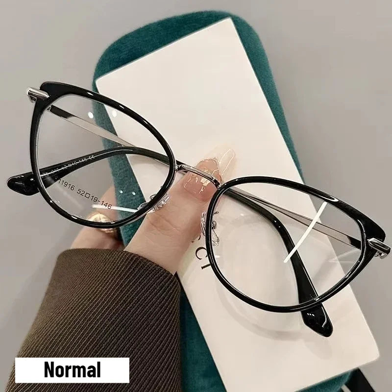 Unisex Outdoor Color Changing Myopia Glasses Fashion Cat Eye Near Sight Eyewear Finished Prescription Photochromic Sunglasses