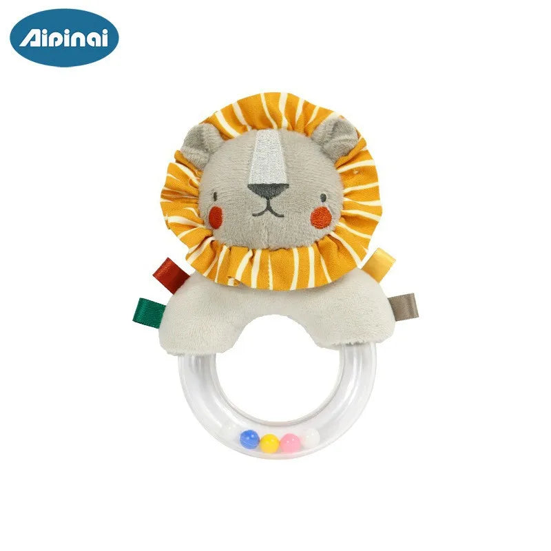 Soft Baby 3D Nordic Plush Stuffed Handbell Baby Soft Rattle Toys Montessori Sensory Early Development for Infant Toddler Gifts