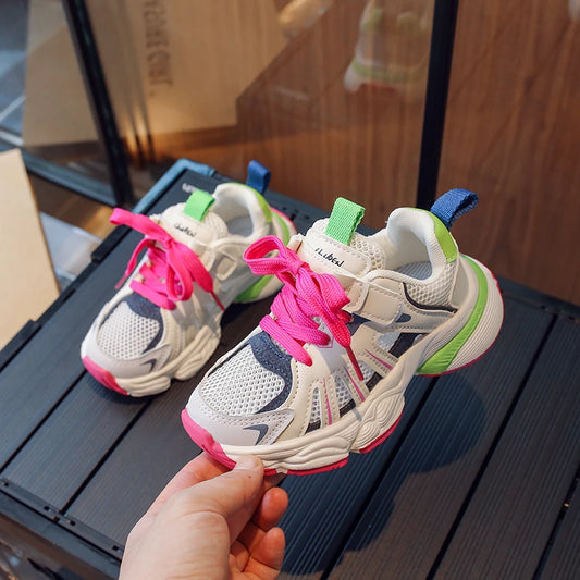 2024 Children's Summer Sports Shoes Primary School  for Boys and Girls Breathable Single Mesh Dad Shoes Sports Running Shoes