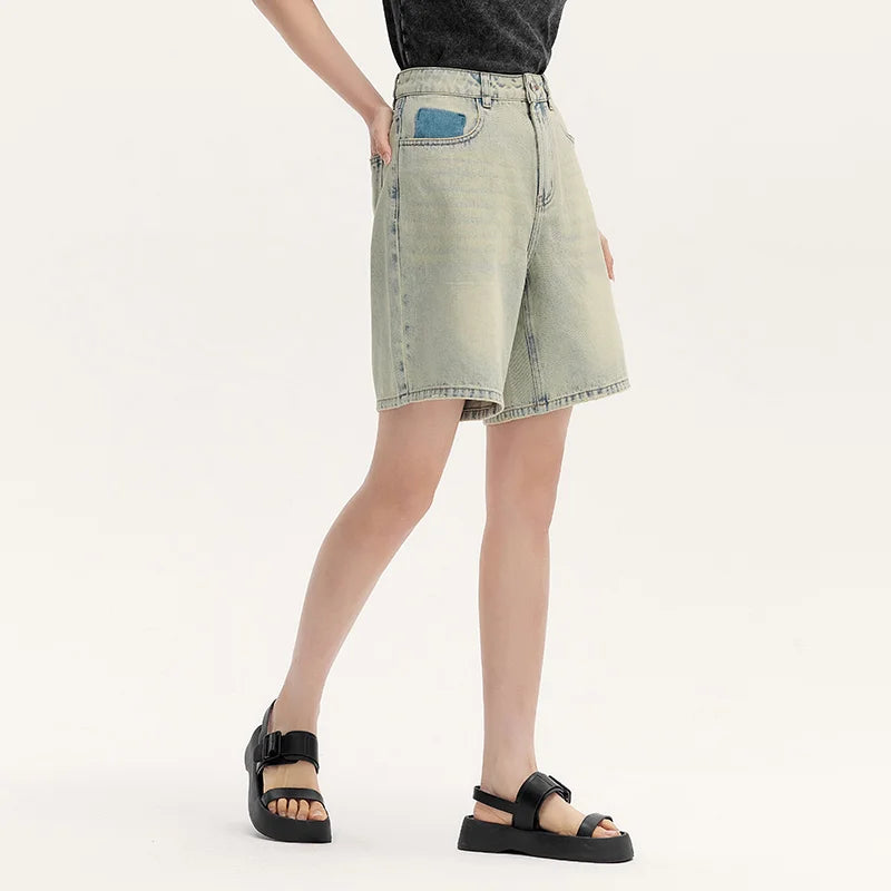 Semir Denim Shorts Women Cool Trendy Bermuda Shorts Street Style 2024 Summer New Body-Flattering Straight-Leg Versatile Pants