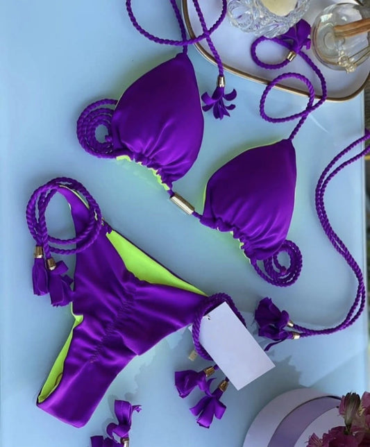 RUOTONSEPT 2024 New Sexy Women Swimsuit Braiding rope Bikini Set Two-piece Triangle Swimwear Bathing Suit Brazilian Biquinis