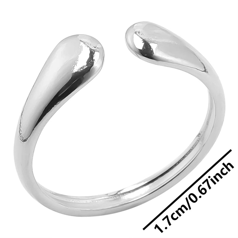 Wholesale 6pcs Steel Color Rings Hug Snake Love Star Moon Shell Leaf Shaped Rings Stainless Steel Women Jewelry Charms No Fade