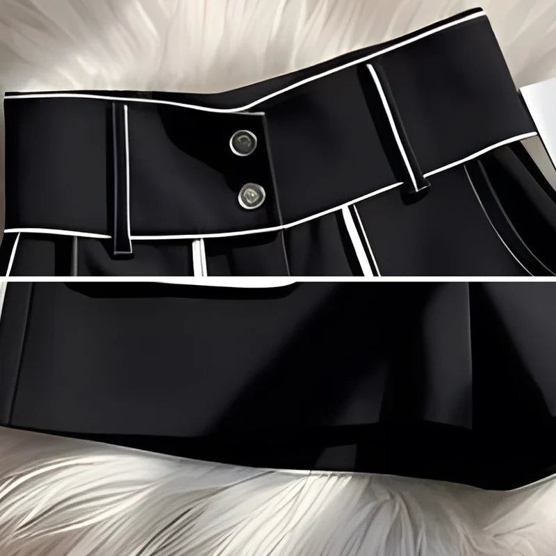 Ladies Fashion Loose Patchwork High Waist Shorts Women 2025 Spring Summer New Temperament Trend Black Trousers Female Thin Pants