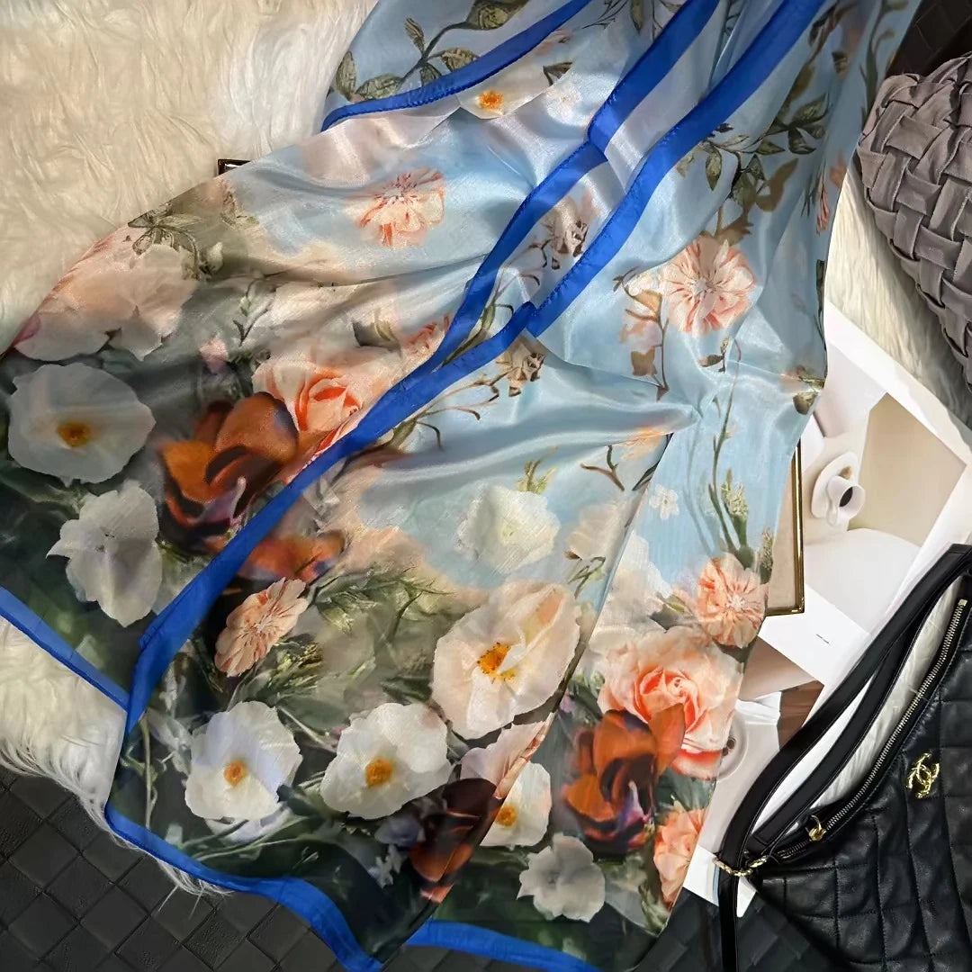 BYSIFA|New Brand Coffee Gold Silk Scarf Shawl Fall Winter Accessories Women Long Scarves Hijabs Summer Beach Shawls Foulard