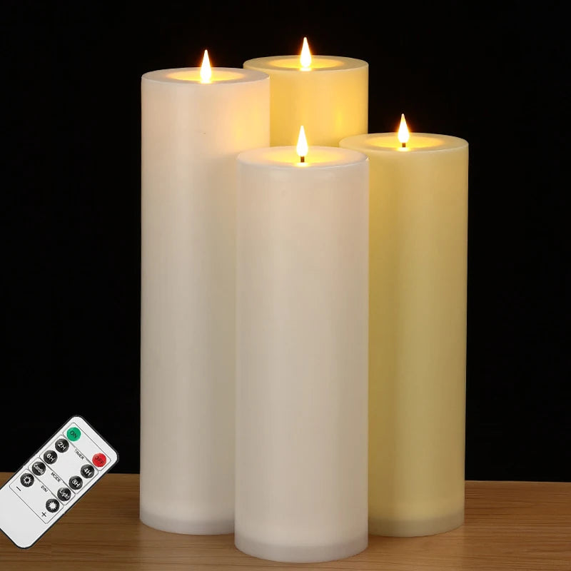 35cm 30cm Flameless Pillar Candle Window Lamp Realistic Moving Flame Wax Waterproof Portable Atmosphere Lamp For Patio Porch