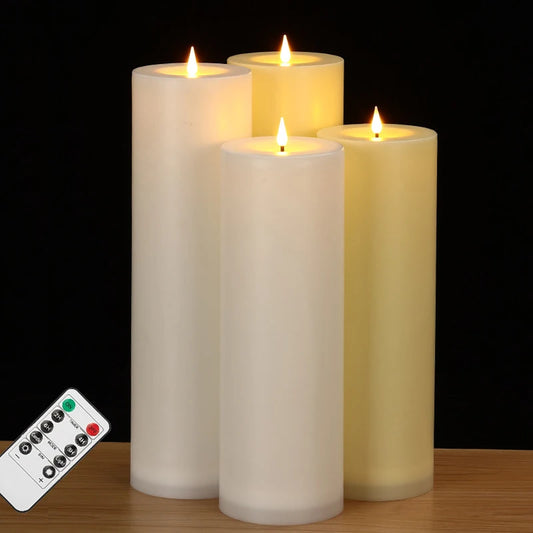 35cm 30cm Flameless Pillar Candle Window Lamp Realistic Moving Flame Wax Waterproof Portable Atmosphere Lamp For Patio Porch