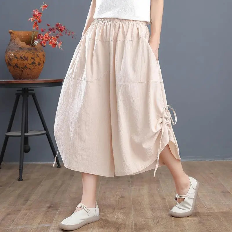 Short Pants Woman Knee Length Red Half Bloomer Shorts for Women Elastic Waist Mid Bermuda Outdoor Harajuku Fashion Casual New In