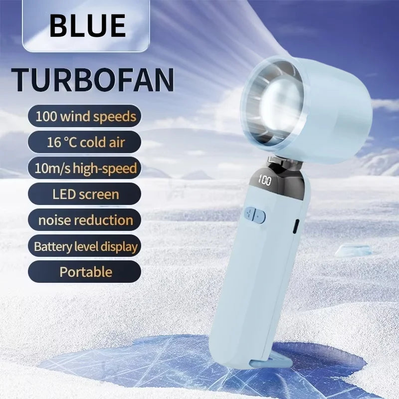 Foldable USB Charging Fan Strong Wind Outdoor Fan Digital Display Portable Fan for Outdoor Camping Trips