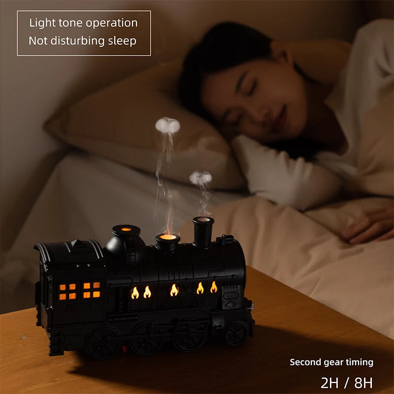 New 300ML Train Air Humidifier Ultrasonic Aromatherapy Diffuser USB Fragrance Essential Oil Aroma Difusor Smoke Ring Sprayer