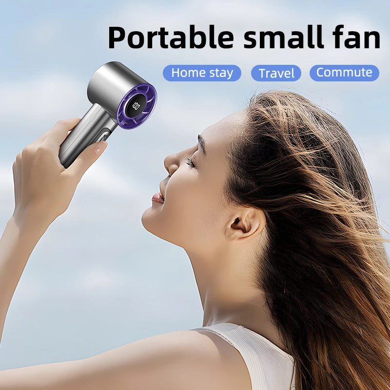 Xiaomi Mini Handheld Turbo Fan F08 With Led Display And 100 Wind Speed Adjustment Long-lasting High Speed Fan Usb Charging