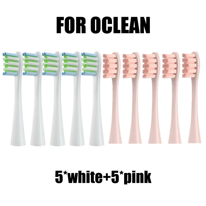 10PCS Replacement Brush Heads for Oclean X PRO/Z1/F1/One/Air 2/SE Soft DuPont Nozzles Vacuum Sealed Packaged