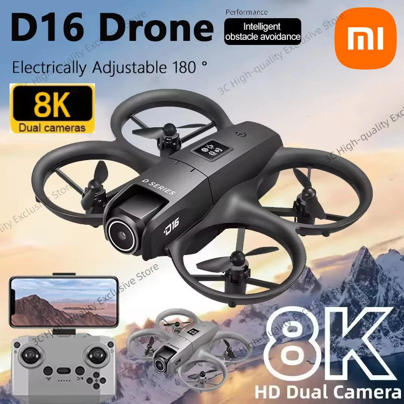 XIAOMI D16 Mini Drone 8k Camera ESC Aerial Aircraft Air Pressure Fixed Height Pocket UFO Obstacle Remote Control Quadcopter