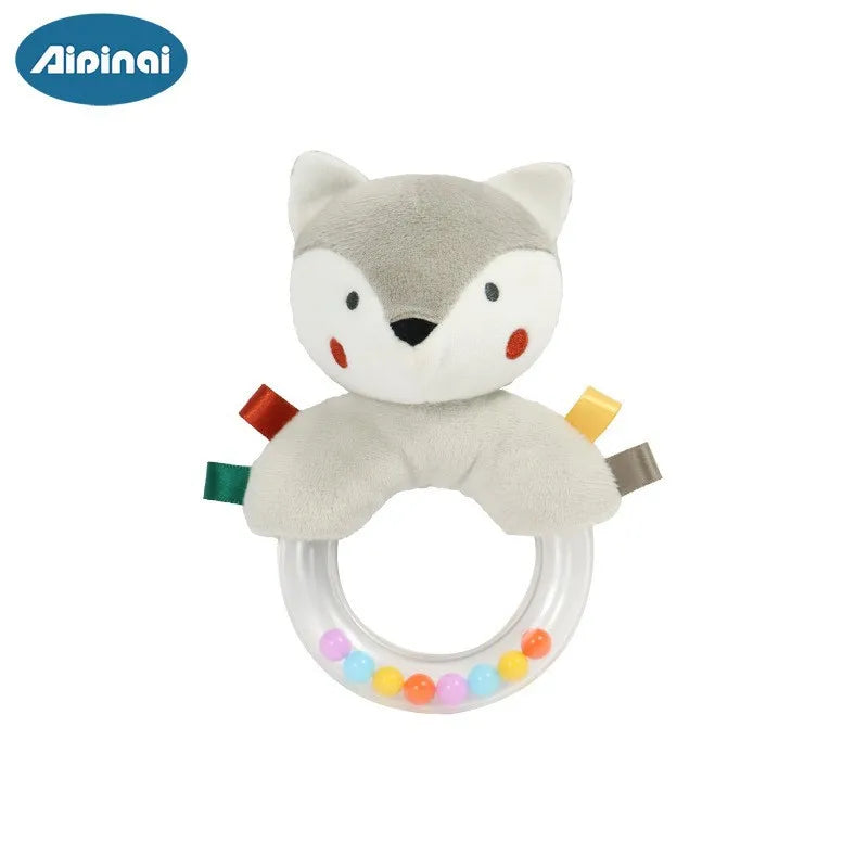Soft Baby 3D Nordic Plush Stuffed Handbell Baby Soft Rattle Toys Montessori Sensory Early Development for Infant Toddler Gifts