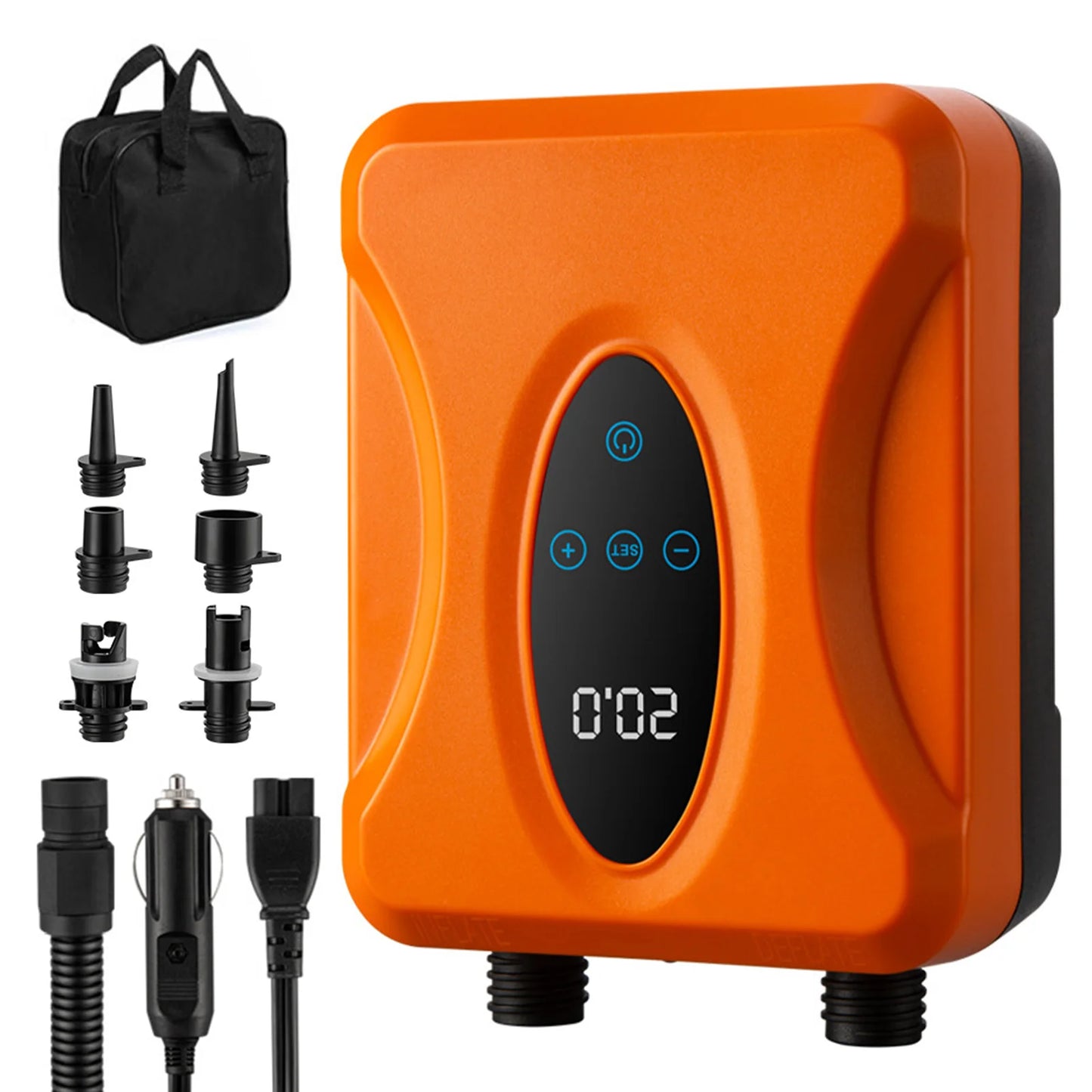 SUP Electric Pump for Paddle Board Portable Rechargeable Touchscreen Control with LED Light Inflator and Deflator Sup Accessorie