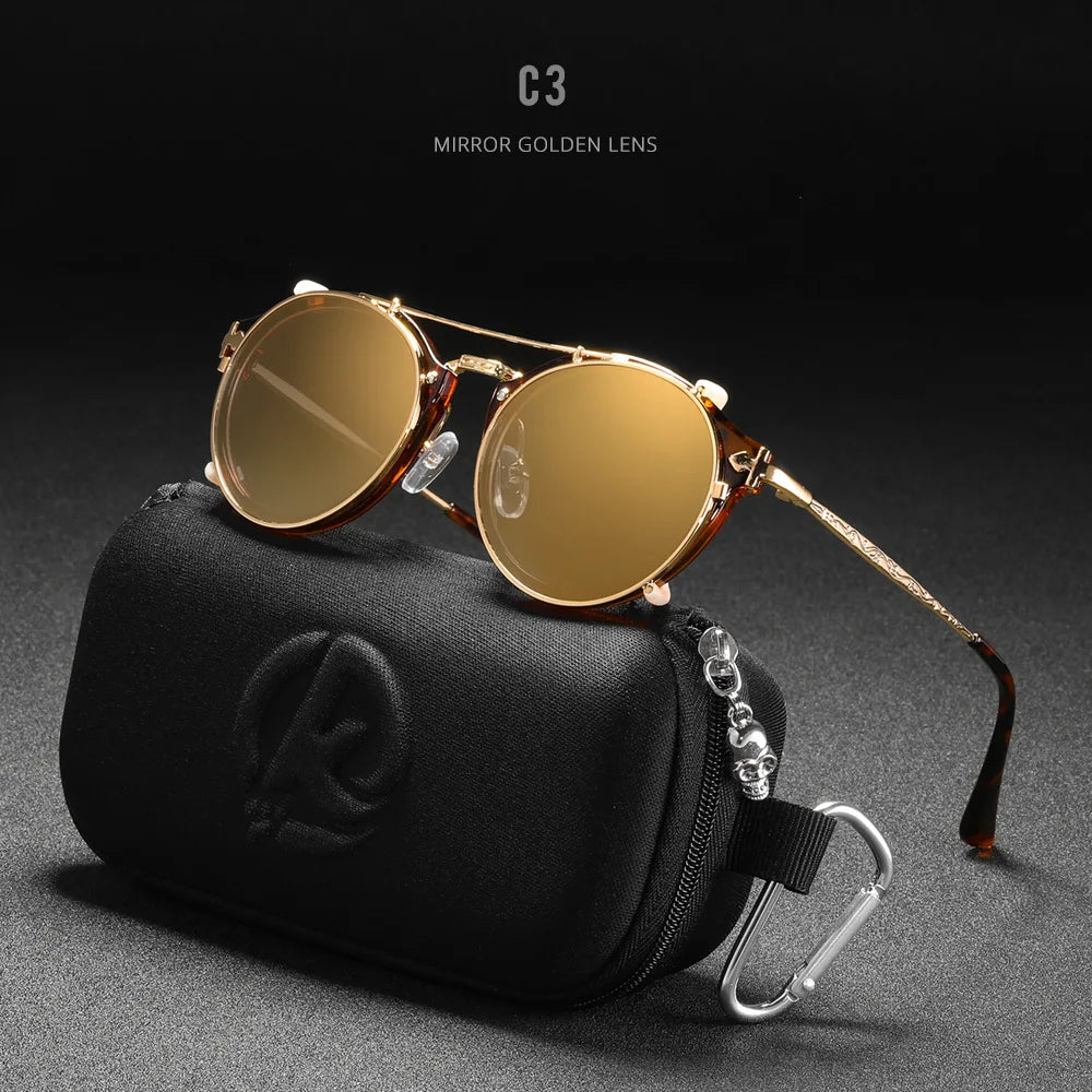KDEAM Polarized Round Metal Frame Sunglasses for Women Outdoor Driving Fishing Brand Designer Sun Glasses UV Resistant Eyewear