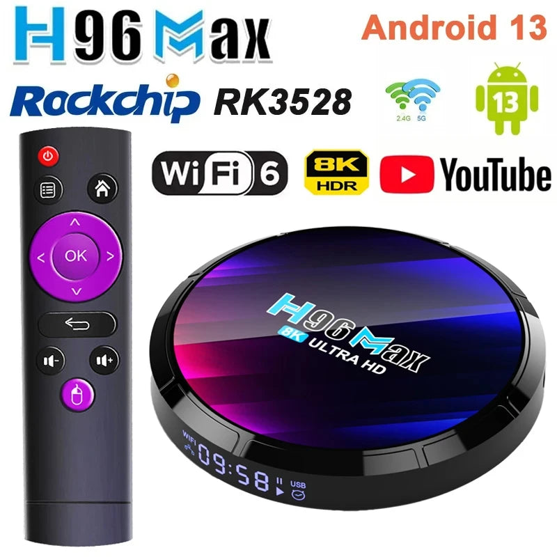 2025 Latest M3U IPTV France Android 12 S905W2 BT51 HDR10 Smart TV Box Premium Streaming Code