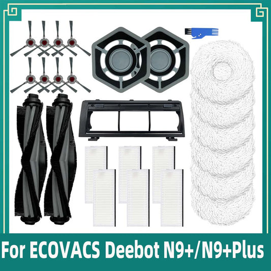 Main Side Brush Cover Hepa Filter Mop Cloths Pad Fit For Ecovacs Deebot N9+/N9+Plus Robot Vacuum Cleaner Accessories Spare Parts