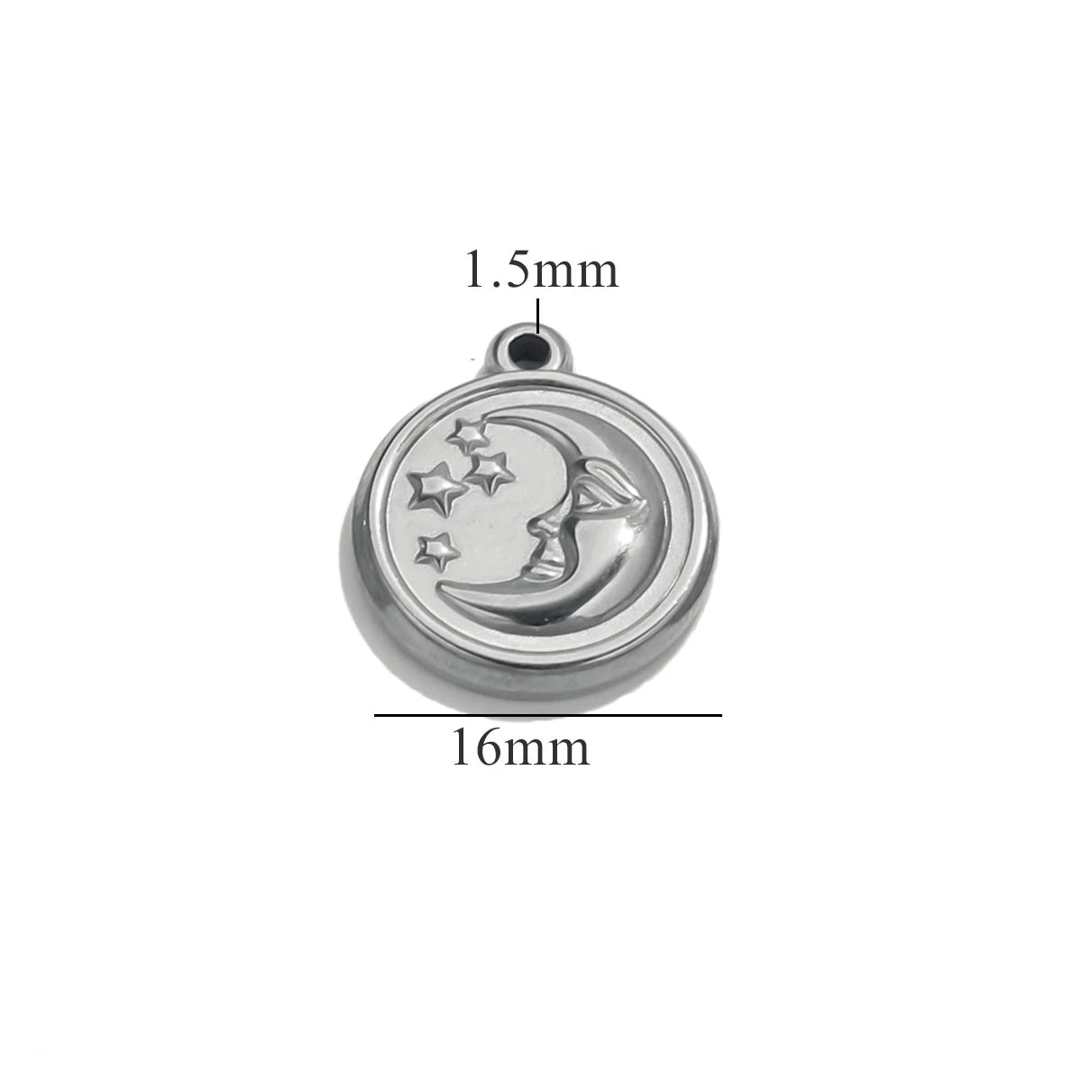 5pcs Gold Texture Sun Moon Pendant Fashion DIY Jewelry Accessories Trendy Women Stainless Steel Necklace Earring Wholesale