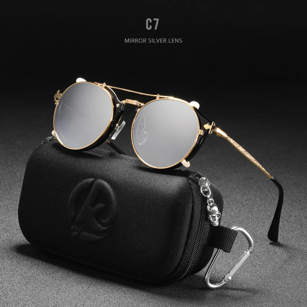 KDEAM Polarized Round Metal Frame Sunglasses for Women Outdoor Driving Fishing Brand Designer Sun Glasses UV Resistant Eyewear