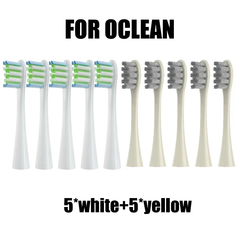 10PCS Replacement Brush Heads for Oclean X PRO/Z1/F1/One/Air 2/SE Soft DuPont Nozzles Vacuum Sealed Packaged
