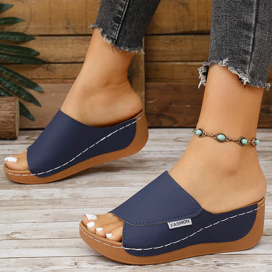 Women Sandals Shoes Summer Outdoor Women's Shoes Slip On Sandals Ladies Wedge Women Shoe Comfortable Footwear Slipper Female