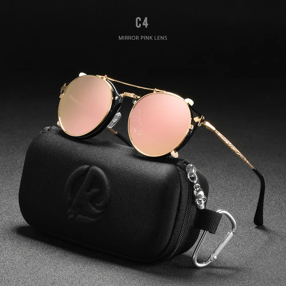 KDEAM Polarized Round Metal Frame Sunglasses for Women Outdoor Driving Fishing Brand Designer Sun Glasses UV Resistant Eyewear