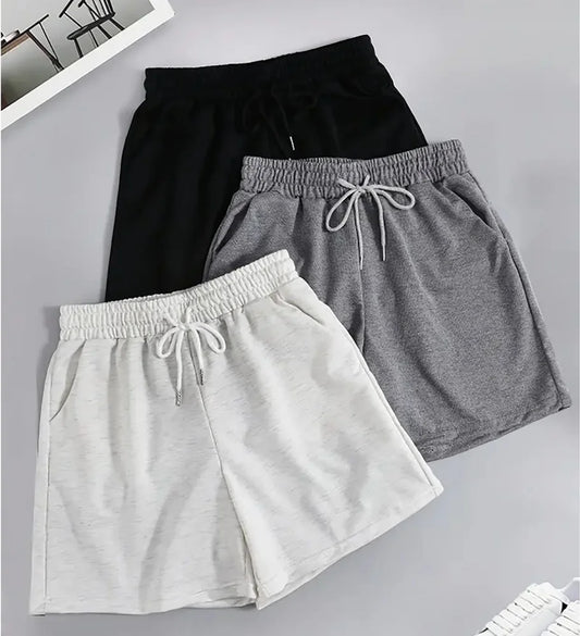 2025 New Spring Summer Shorts Fashion Women Loose Gym Joggers Drawstring Solid Short Pants Casual Pocket Baggy Vintage Trousers