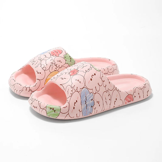 Women's Slippers Fashion Light EVA Soft Home Sole Slipper Bathroom Anti-Slip Casual Indoor Slipper Beach Sandal Flip-Flops