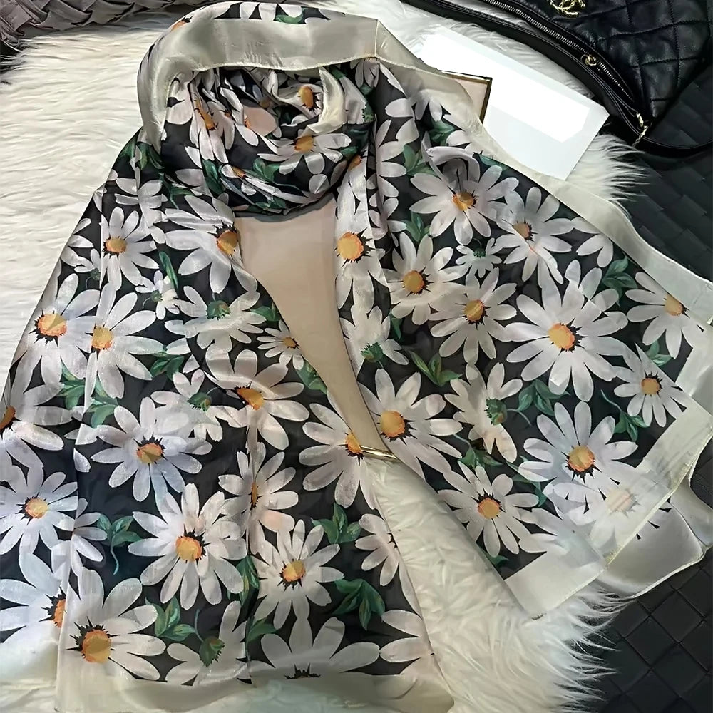 BYSIFA|New Brand Coffee Gold Silk Scarf Shawl Fall Winter Accessories Women Long Scarves Hijabs Summer Beach Shawls Foulard