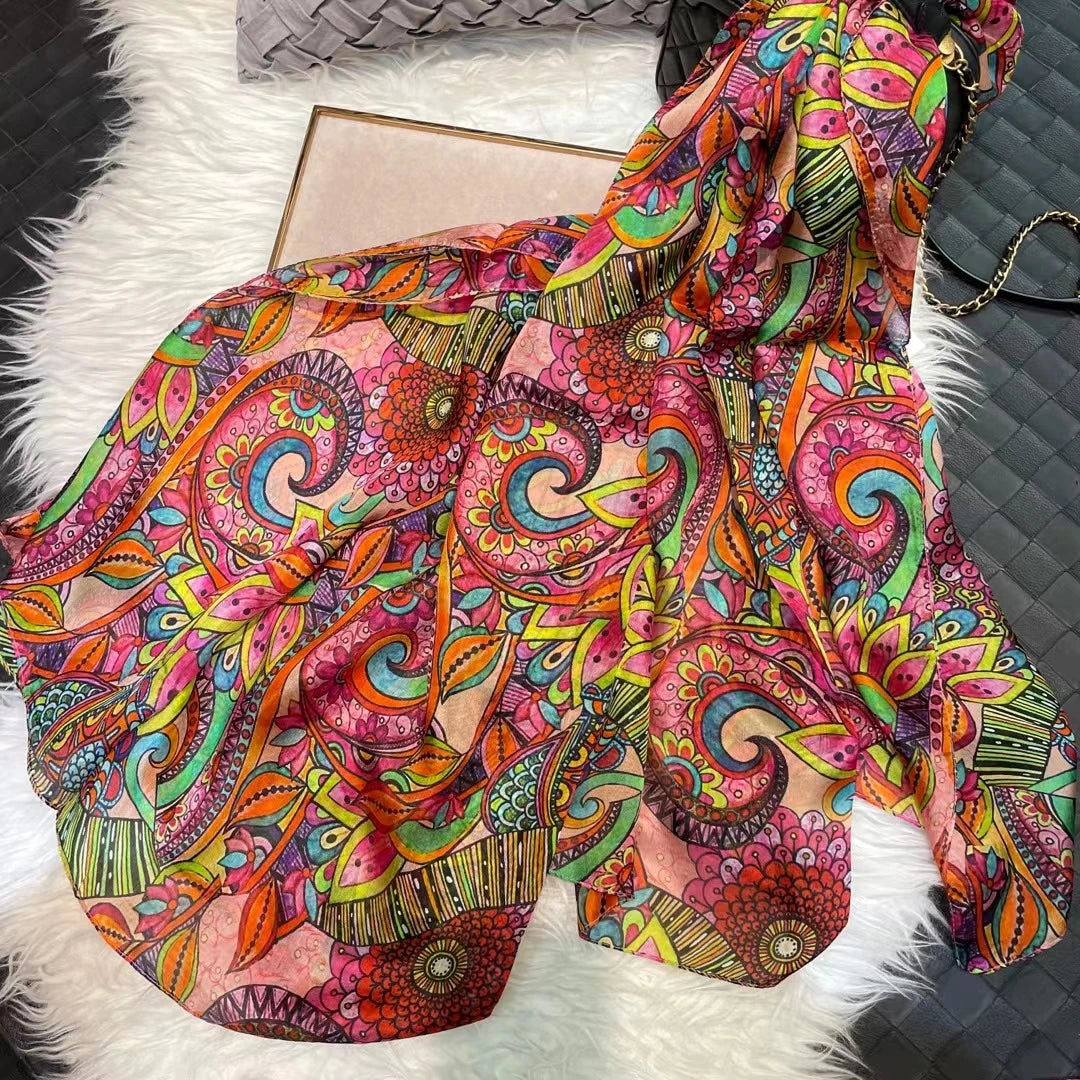 BYSIFA|New Brand Coffee Gold Silk Scarf Shawl Fall Winter Accessories Women Long Scarves Hijabs Summer Beach Shawls Foulard