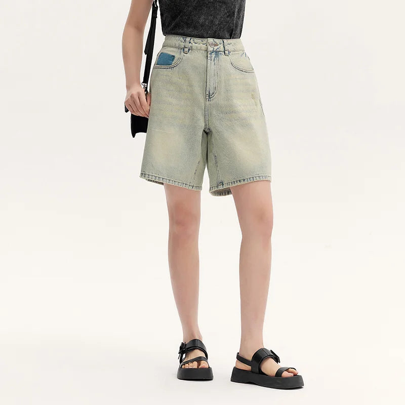 Semir Denim Shorts Women Cool Trendy Bermuda Shorts Street Style 2024 Summer New Body-Flattering Straight-Leg Versatile Pants