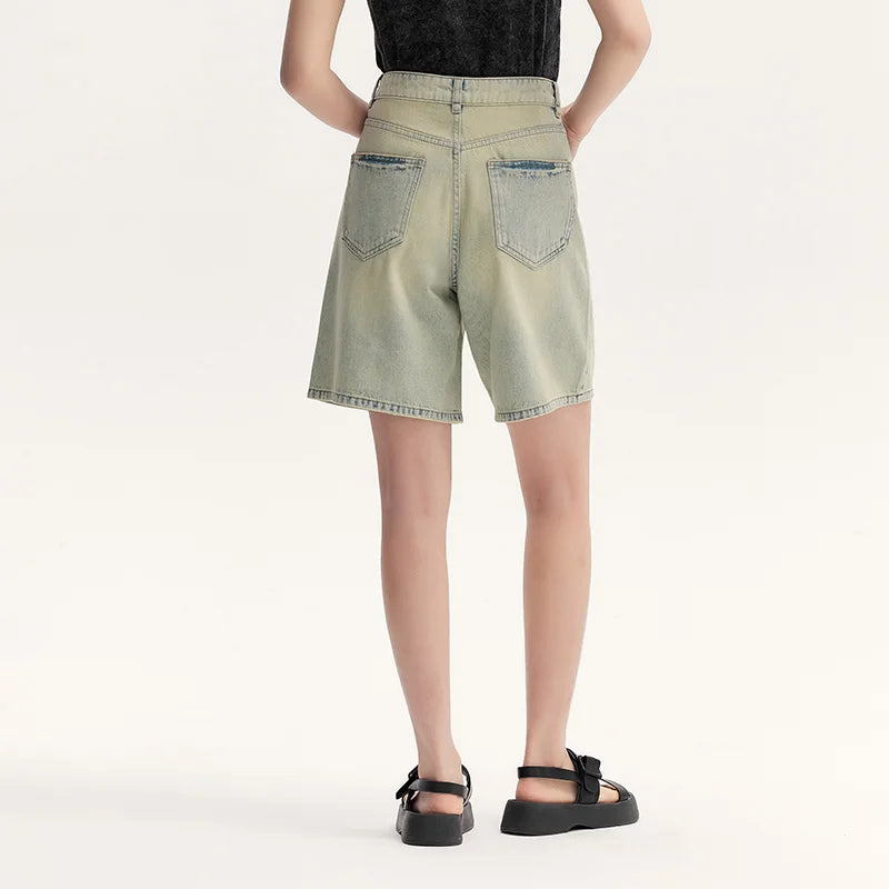 Semir Denim Shorts Women Cool Trendy Bermuda Shorts Street Style 2024 Summer New Body-Flattering Straight-Leg Versatile Pants