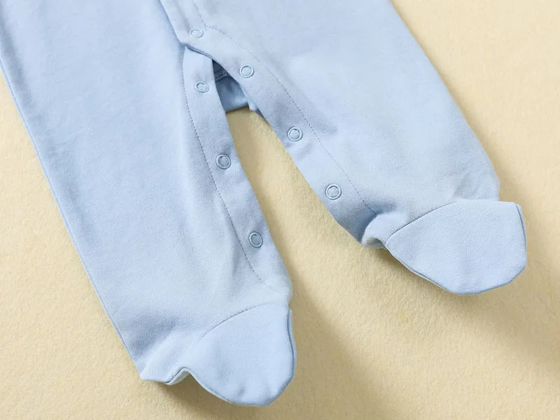 100% Cotton Newborn Baby Jumpers Rompers Boy Sleepsuit Girl Jumpsuits Sleepwear One-pieces Grow Growings Footies White Blue Pink