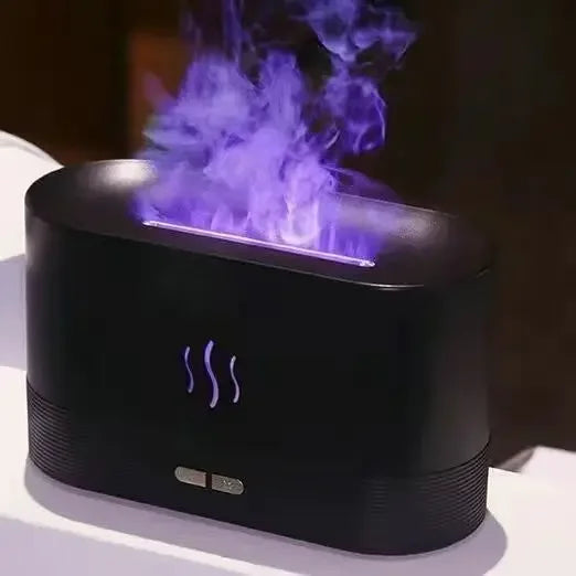 LED Lighting Ultrasonic Air Humidifier Colorful Flame Fragrance Essential Oil Lamp Perfume Simulation