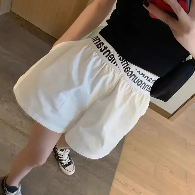 Wide High Waist Female Short Pants Jorts Women's Shorts To Wear XL Youthful Aesthetic Y2k Harajuku Classic Japanese 2000s Style