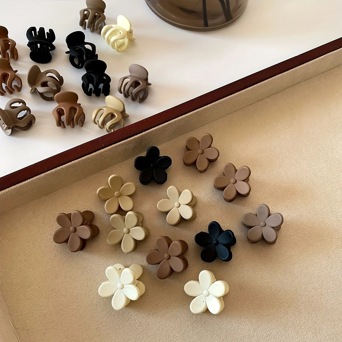 10 / 20pcs brown mini hair clips, bang clips, flyaways, headbands, hairpins - suitable for cute girls' daily life, school