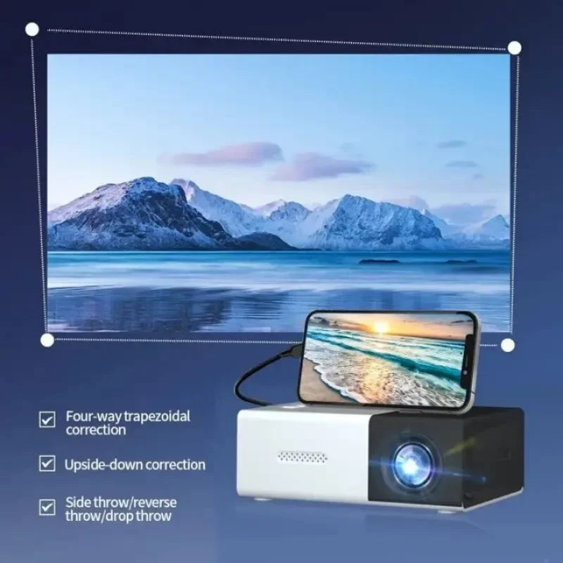 2025 Smart Projector 1000 Lumens, WiFi 6 Bluetooth 5.3, Android 12 with Auto Focus, 4K HD for Home Theater &  Outdoor Camping