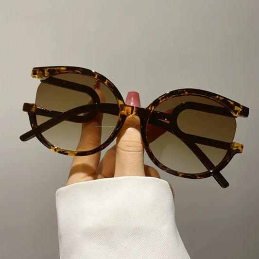 Women's Round Double Color Sunglasses Fashion Retro Shades Sunglasses Travel Street Photo Holiday Party UV Protection Glasses