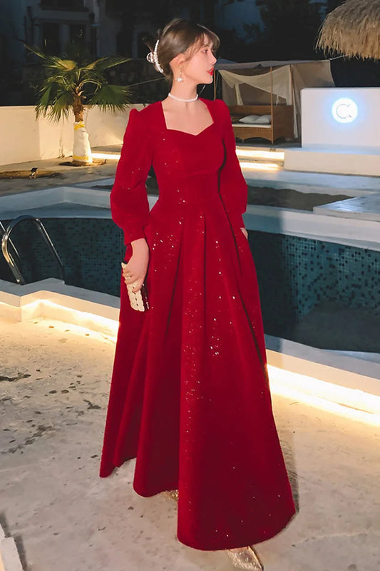 Red Elegant Fish Tail Dress 2025 Performance Host Bridesmaid Group Graduation Ceremony Ball Gown for Sisters