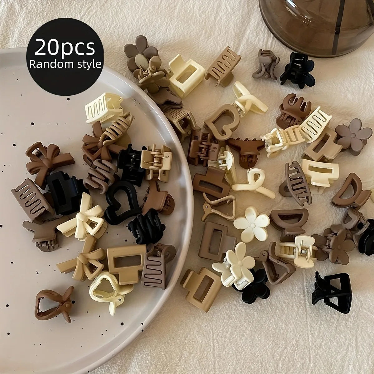 10 / 20pcs brown mini hair clips, bang clips, flyaways, headbands, hairpins - suitable for cute girls' daily life, school