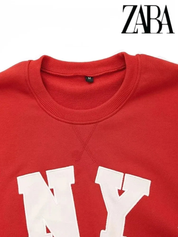 TRAFZA Women's Loose Letter Round Neck Pullover Half Sleeve Sweatshirt Lace Up Placket Shorts Casual Sporty Red Blend Knit Suit